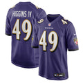 Baltimore Ravens Jay Higgins IV Purple Team Game Jersey