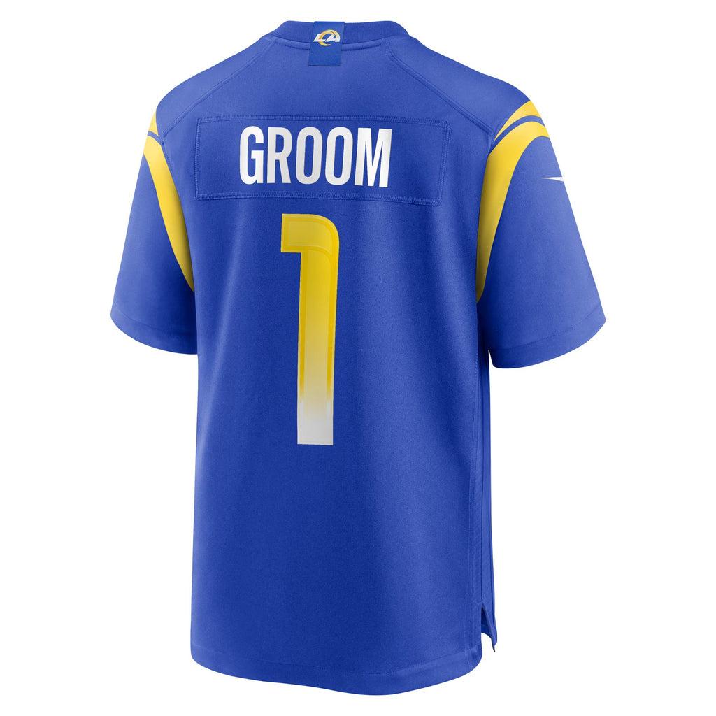 Los Angeles Rams Number 1 Groom Royal Game Jersey