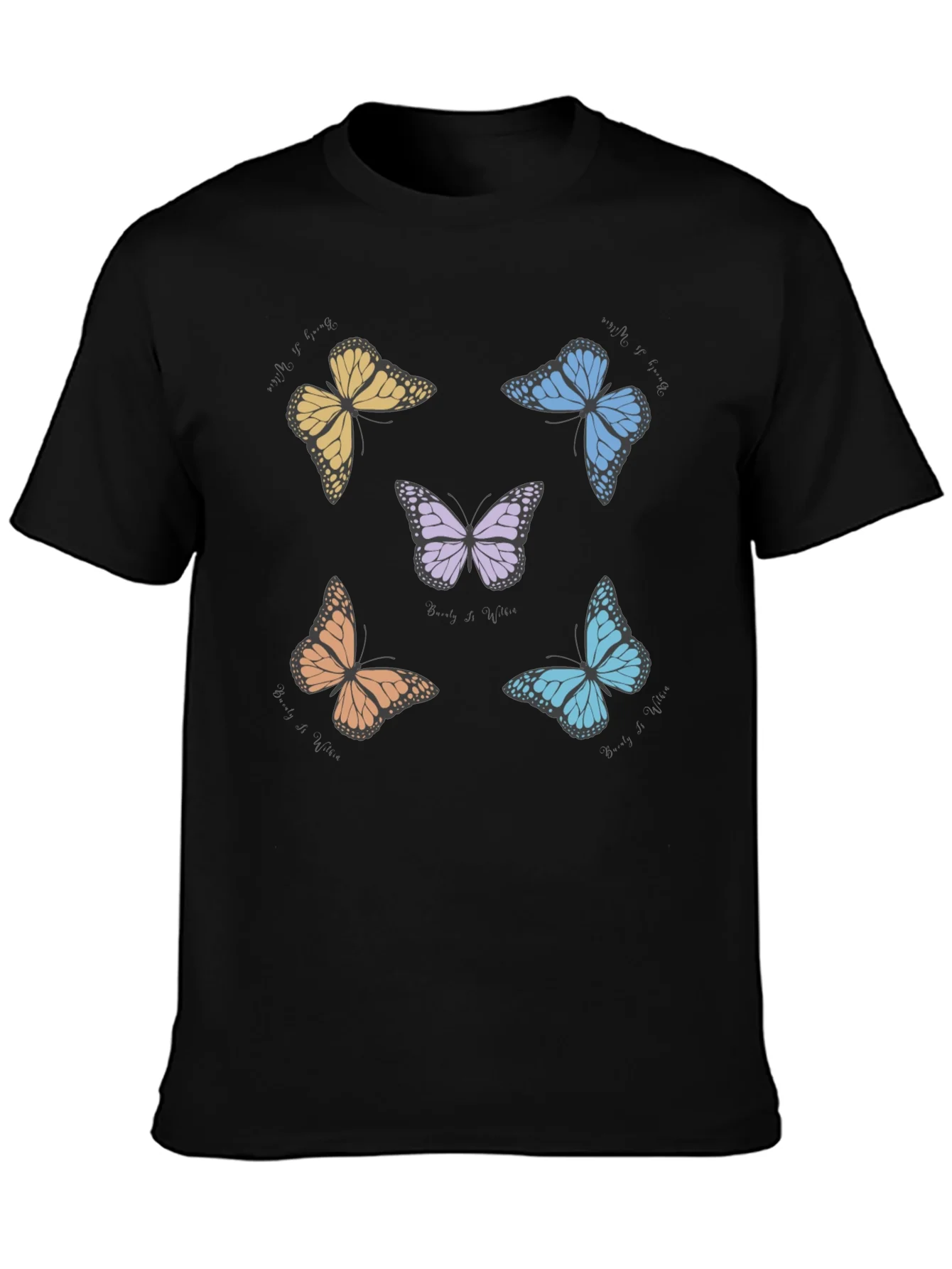 Butterfly Print Crew Neck T-Shirt