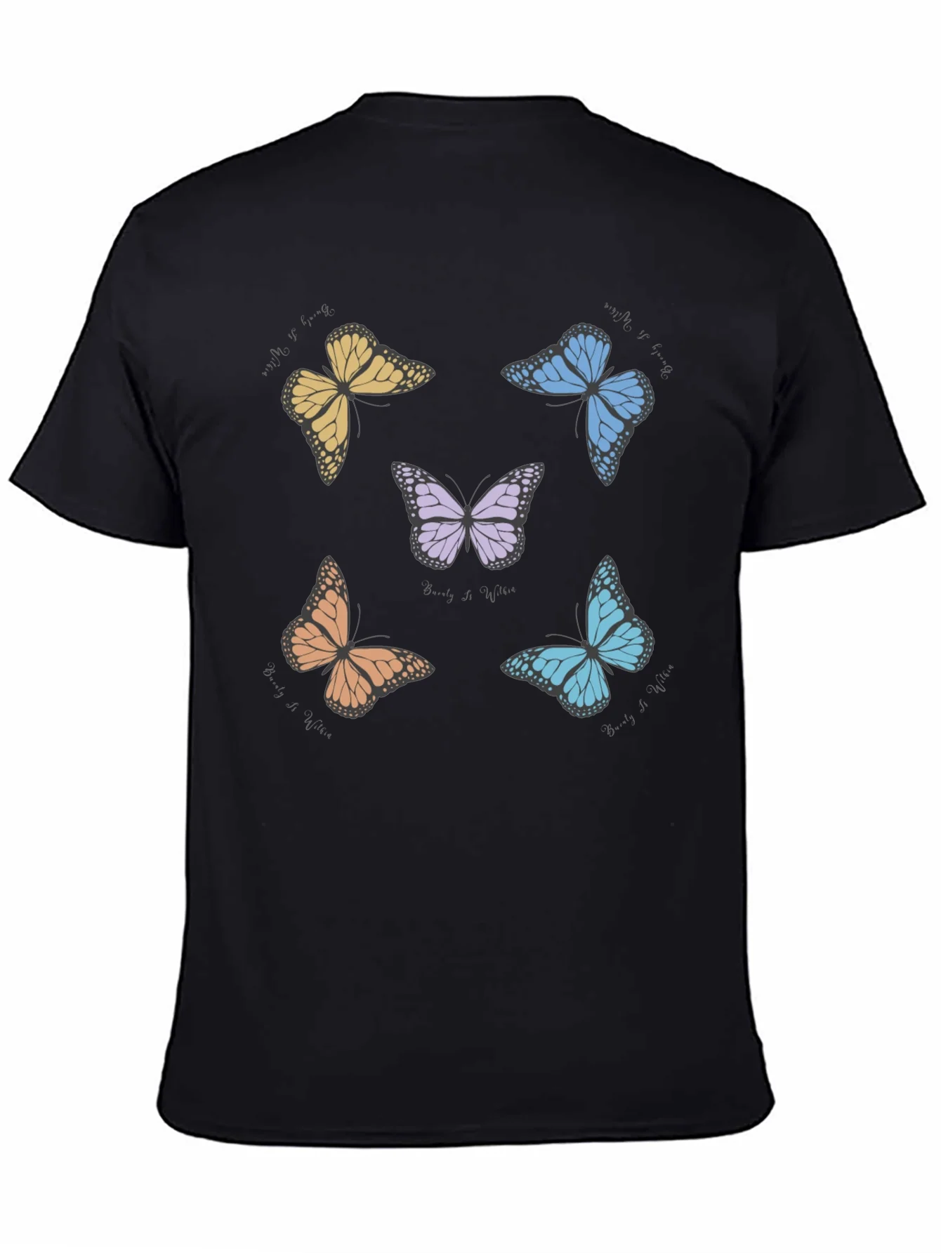 Butterfly Print Crew Neck T-Shirt