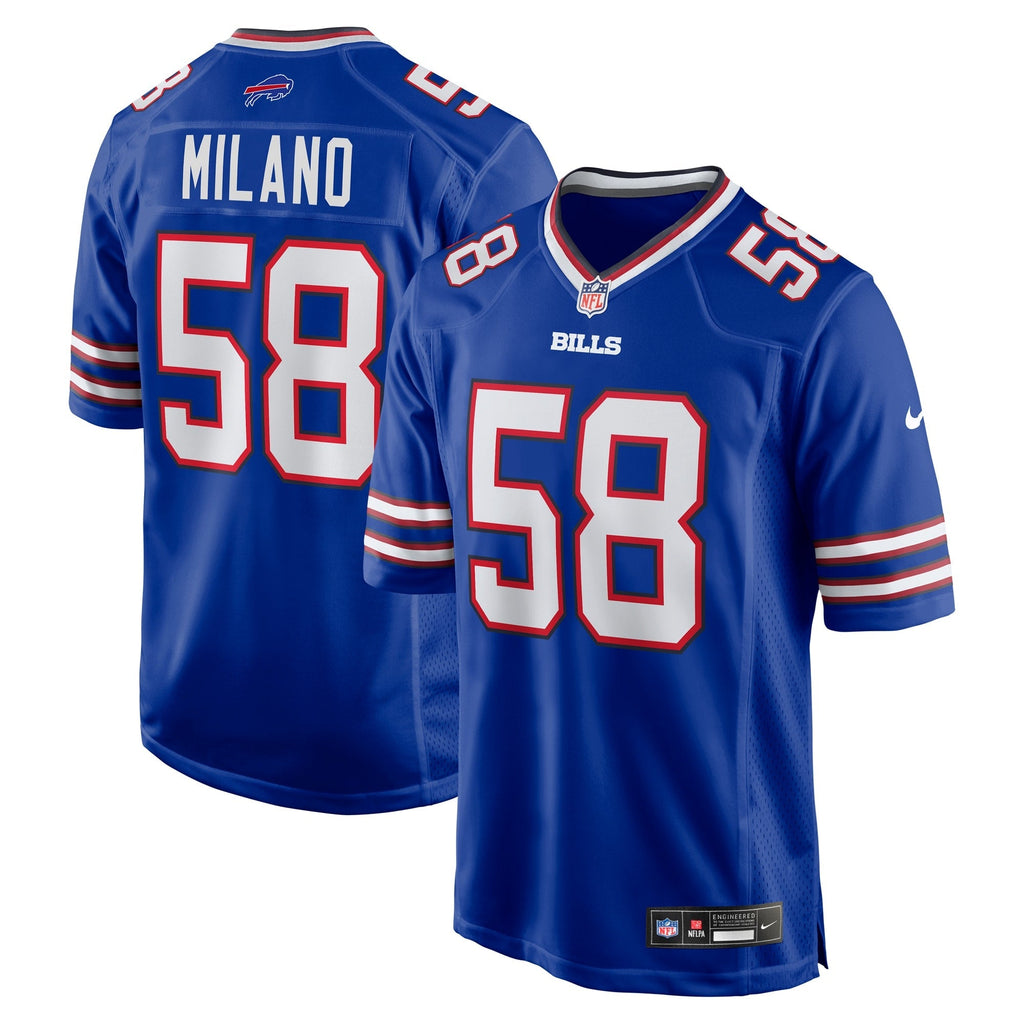 Buffalo Bills Matt Milano Royal Game Player Jersey