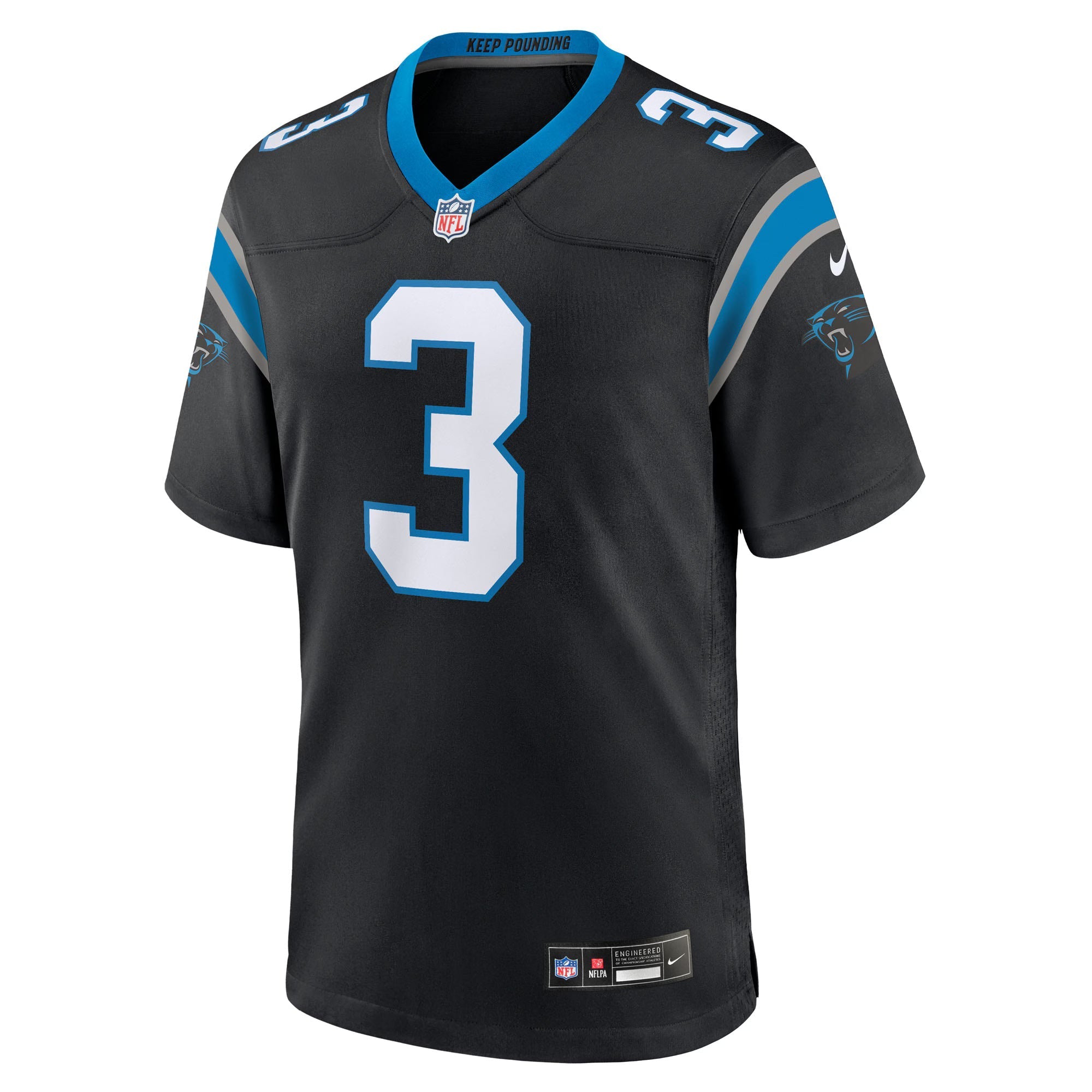 Carolina Panthers Princely Umanmielen Black Team Game Jersey