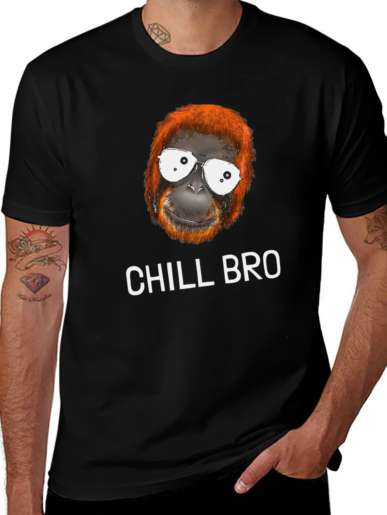 Chill Bro Orangutan T-Shirt - Relaxed Style