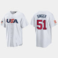 #51 BRADY SINGER KANSAS CITY ROYALS 2023 WORLD BASEBALL CLASSIC USA REPLICA JERSEYC WHITE Stitches Baseball Jerseys