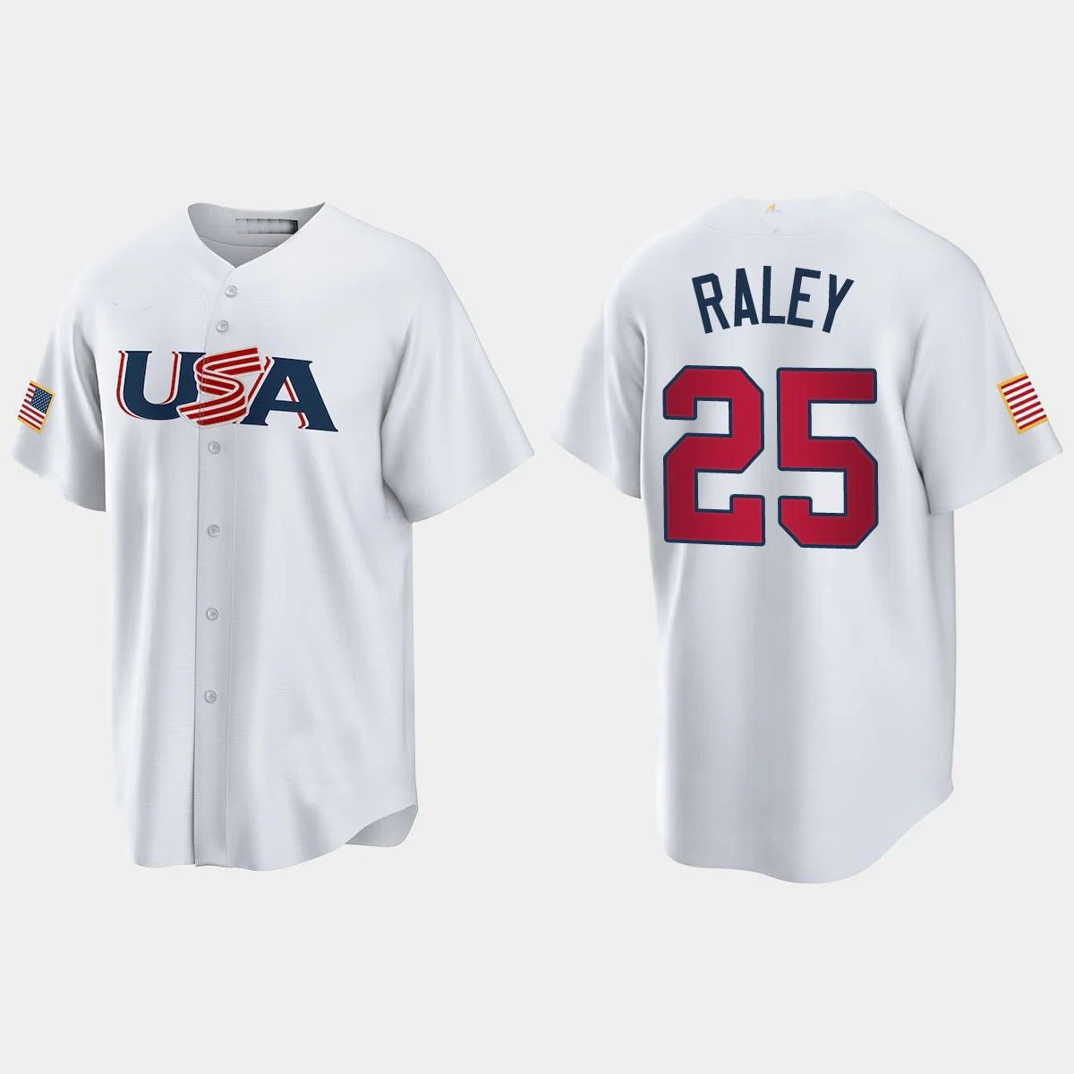 #25 BROOKS RALEY NEW YORK METS 2023 WORLD BASEBALL CLASSIC USA REPLICA JERSEYC WHITE Stitches Baseball Jerseys