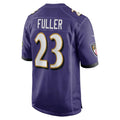 B.Ravens #23 Kyle Fuller Purple Game Player Jersey Stitched American Football Jerseys
