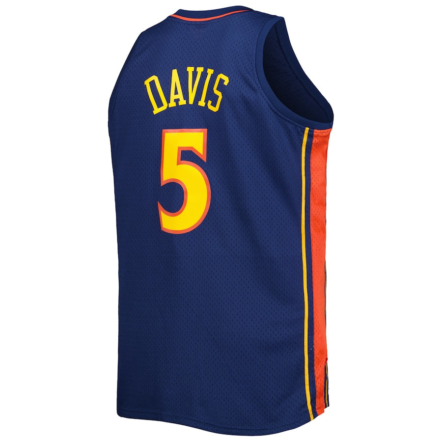 G.State Warriors #5 Baron Davis Big & Tall Hardwood Classics 2006-07 Swingman Jersey  Navy Stitched American Basketball Jersey