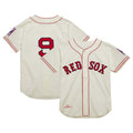 Boston Red Sox #9 Ted Williams Cooperstown Collection 1939 Authentic Jersey - Cream Stitched Baseball Jersey