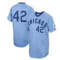 Chicago Cubs #42 Bruce Sutter Road 1976 Cooperstown Collection Authentic Jersey - Light Blue Baseball Jerseys