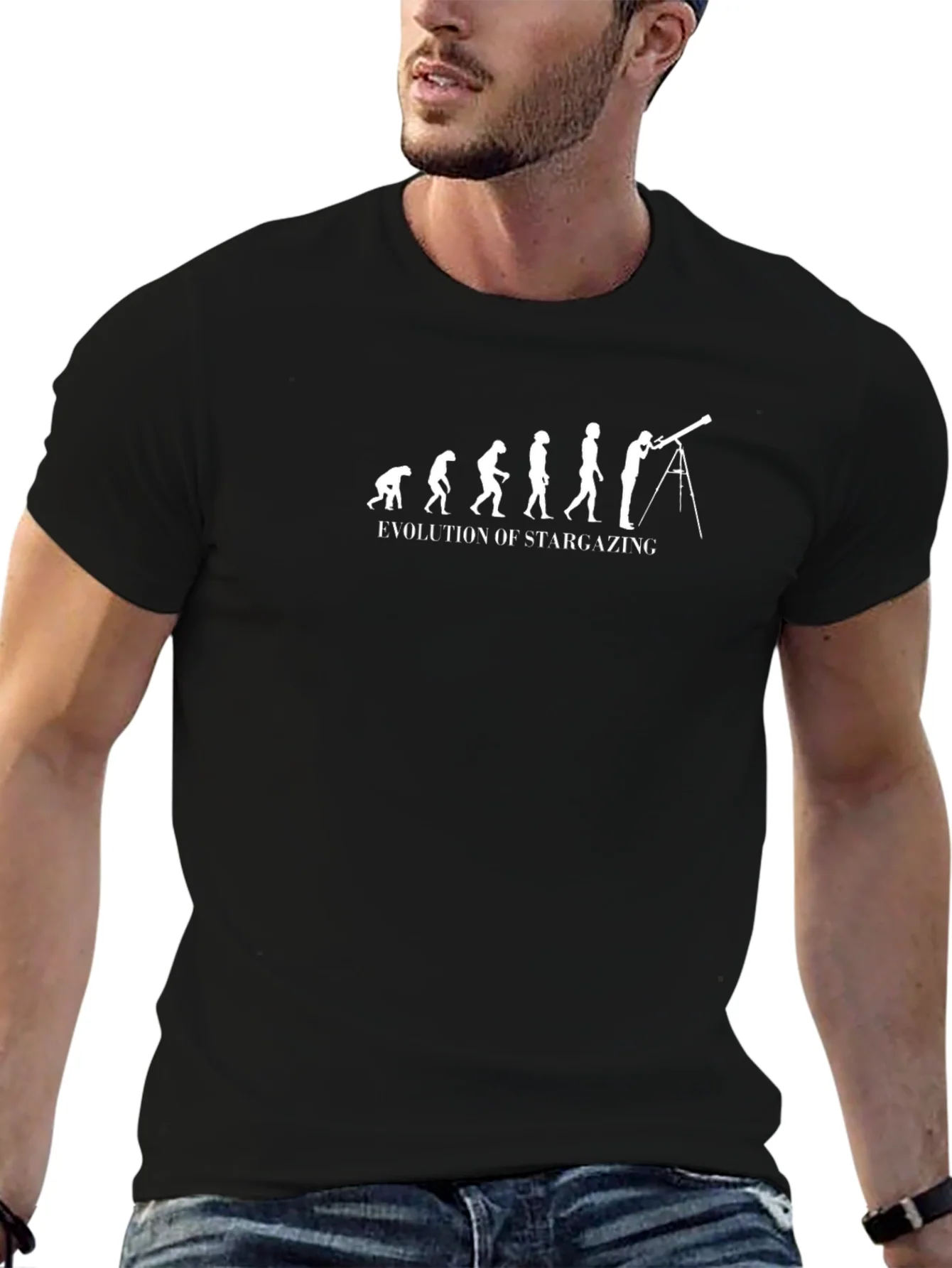 Evolution of Stargazing Graphic T-Shirt