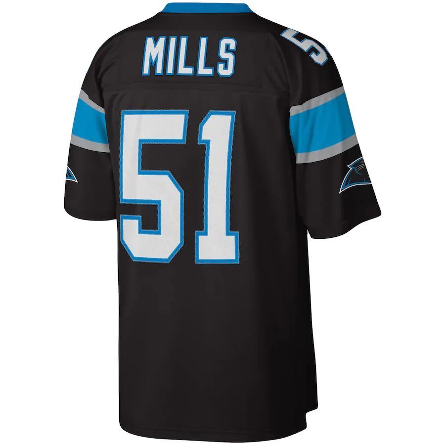 C.Panthers #51 Sam Mills Black Player Legacy Replica Jersey Stitched American Football Jerseys