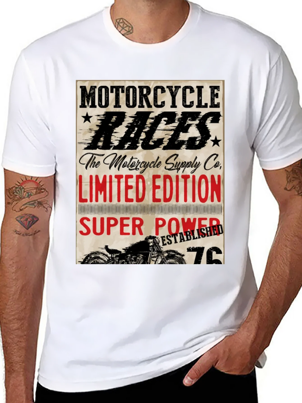 Motorcycle Races Limited Edition Black T-Shirt