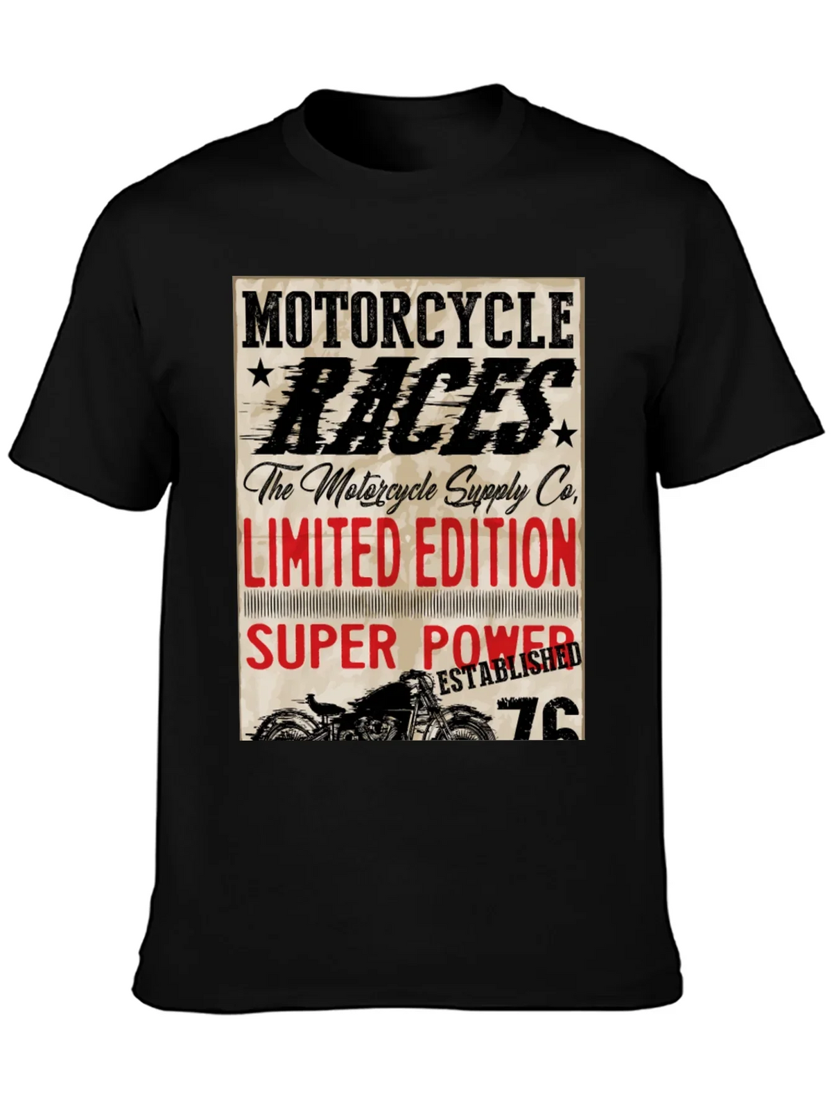 Motorcycle Races Limited Edition Black T-Shirt