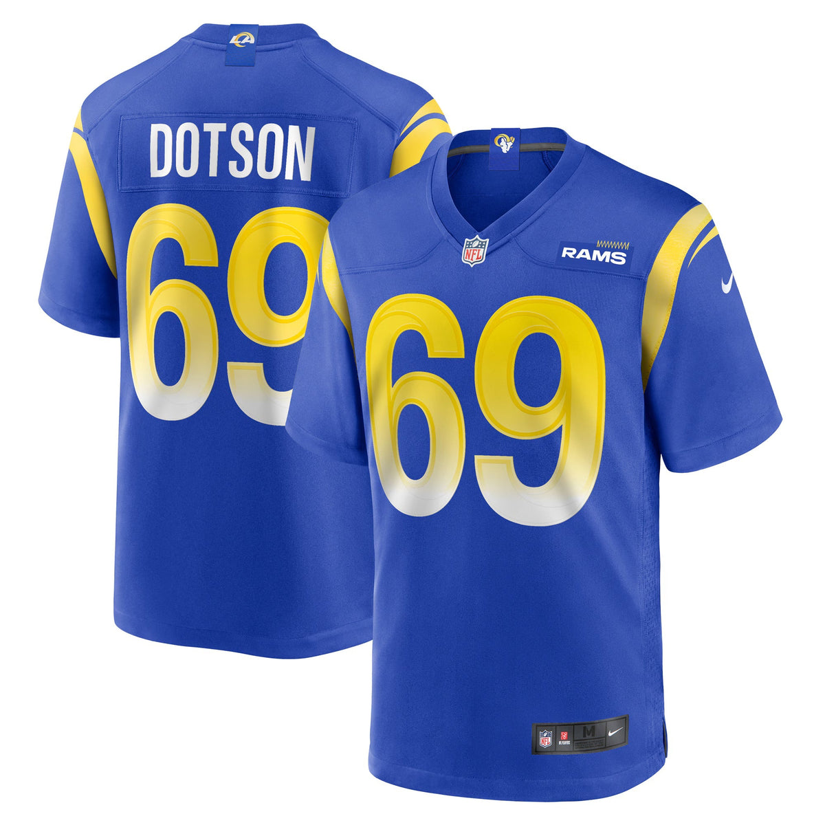 Los Angeles Rams Kevin Dotson Royal Game Jersey