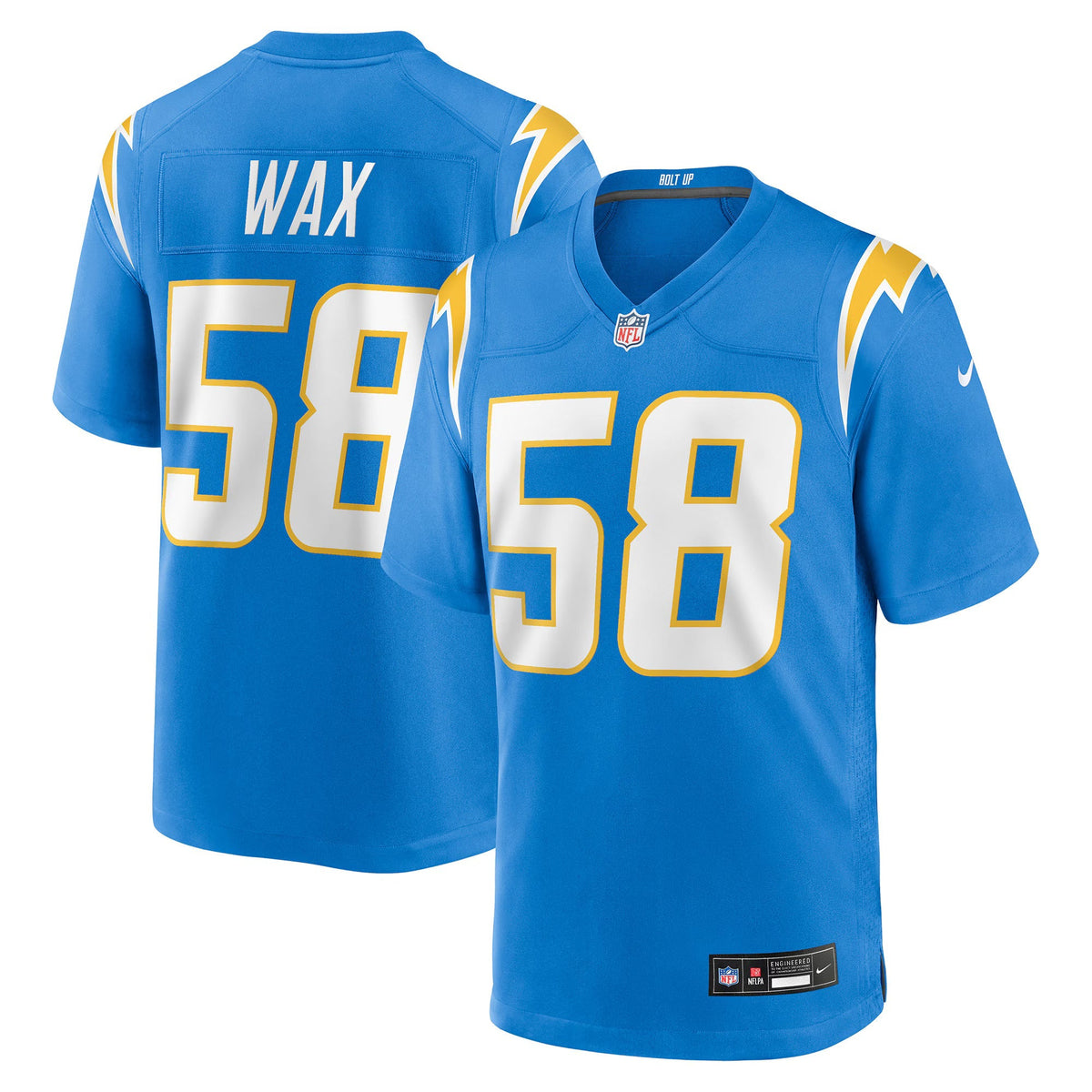 Los Angeles Chargers Marlowe Wax Powder Blue Team Game Jersey