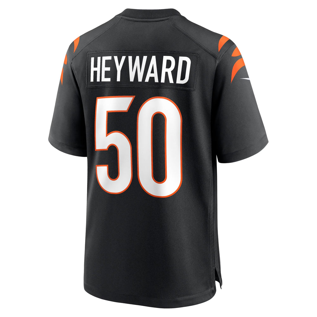 Cincinnati Bengals Shaka Heyward Black Team Game Jersey