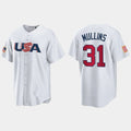 #31 CEDRIC MULLINS BALTIMORE ORIOLES 2023 WORLD BASEBALL CLASSIC USA REPLICA JERSEYC WHITE Stitches Baseball Jerseys