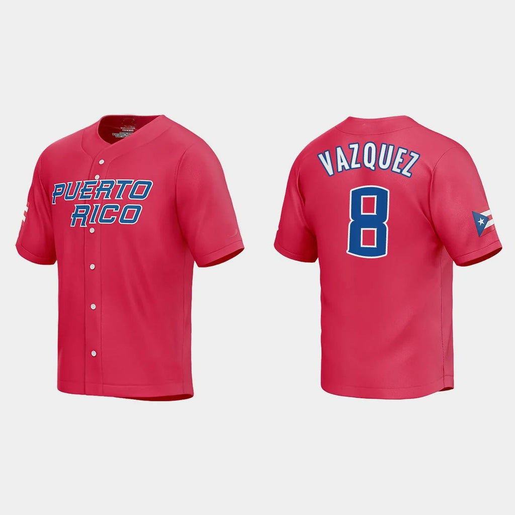 #8 CHRISTIAN VAZQUEZ WORLD BASEBALL CLASSIC 2023 WORLD BASEBALL CLASSIC JERSEYC RED Stitches Baseball Jerseys