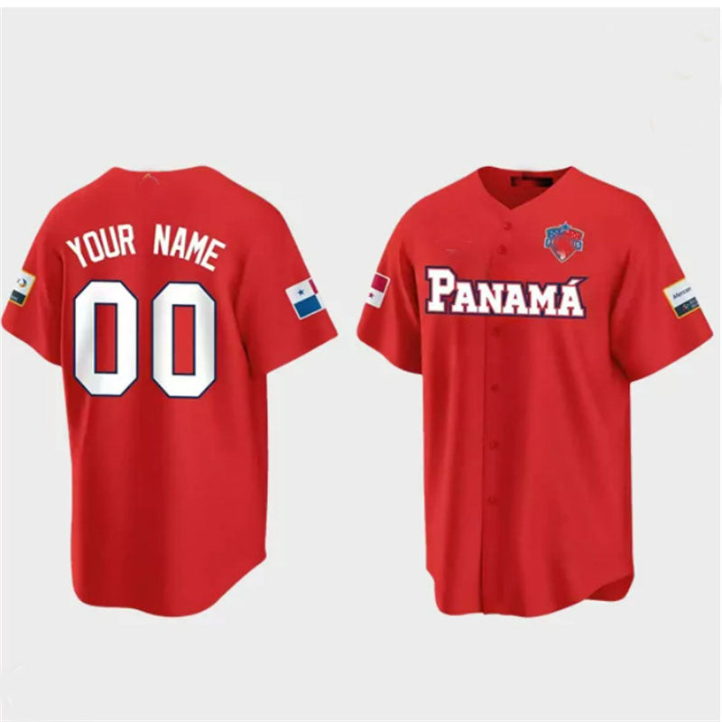 Custom Panama Baseball 2023 World Baseball Classic Jersey Men Women Youth C Red Stitches Baseball Jerseys