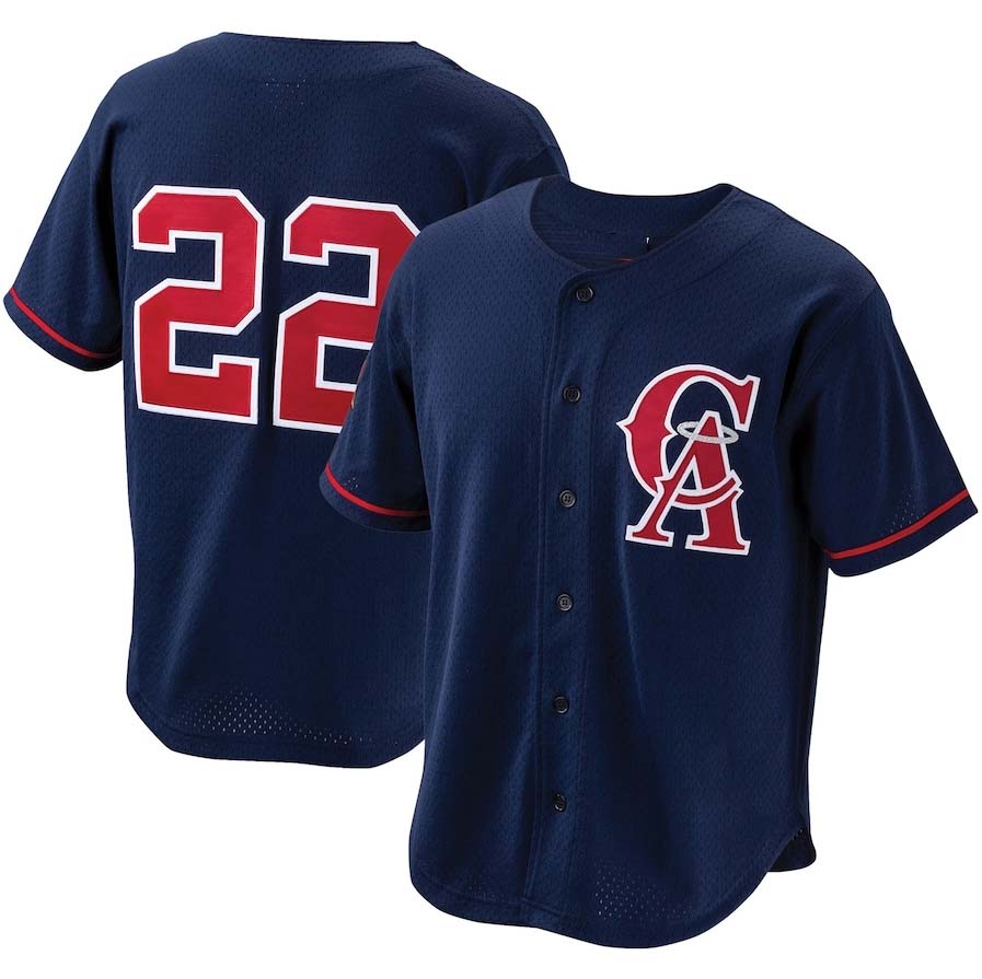 California Angels #22 Bo Jackson Cooperstown Collection Mesh Batting Practice Button-Up Jersey - Navy Stitched Baseball Jersey