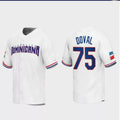 #75 Camilo Doval Dominican Republic Baseball 2023 World Baseball Classic Replica Jersey C White Stitches Baseball Jerseys