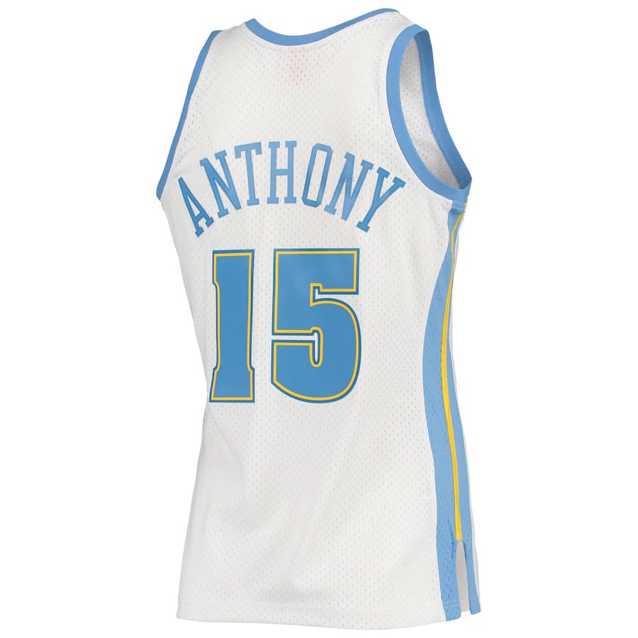 D.Nuggets #15 Carmelo Anthony 2006-07 Hardwood Classics Swingman Jersey  White Stitched American Basketball Jersey