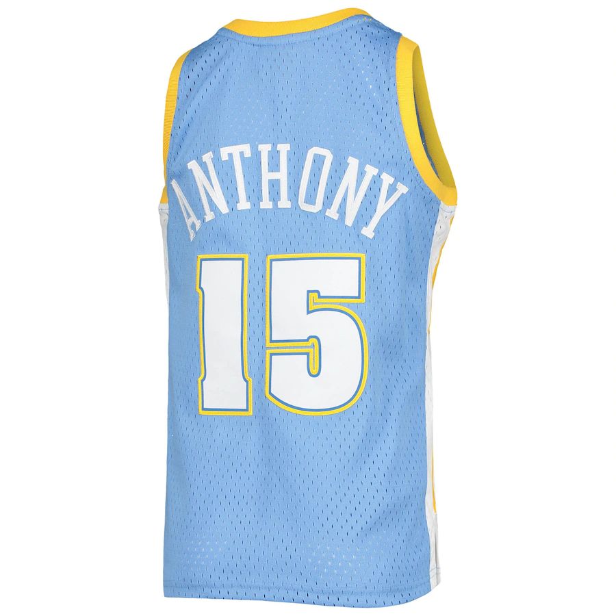 D.Nuggets #15 Carmelo Anthony 2003-04 Hardwood Classics Swingman Blue Stitched American Basketball Jersey