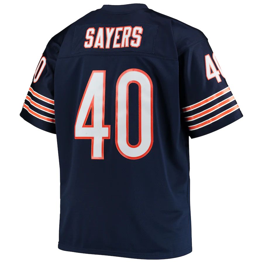 C.Bears #40 Gale Sayers Navy Big & Tall 1969 Retired Player Replica Jersey Stitched American Football Jerseys