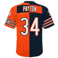 C.Bears #34 Walter Payton NavyOrange 1985 Split Legacy Replica Jersey Stitched American Football Jerseys