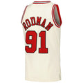 C.Bulls #91 Dennis Rodman Chainstitch Swingman Jersey - Cream American Basketball Jersey