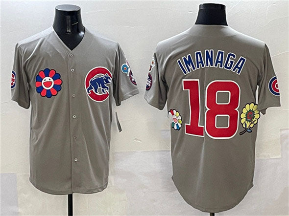 Chicago Cubs #18 Shta Imanaga Gray 2025 Tokyo Series Limited Stitched Baseball Jersey