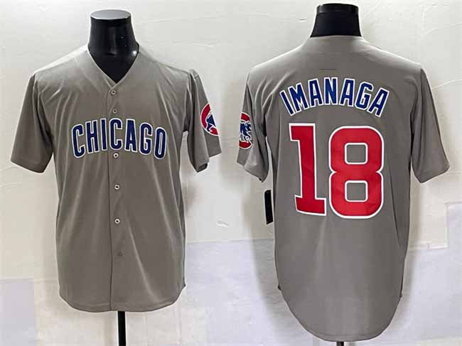 Chicago Cubs #18 Shta Imanaga Gray Limited Stitched Baseball Jersey