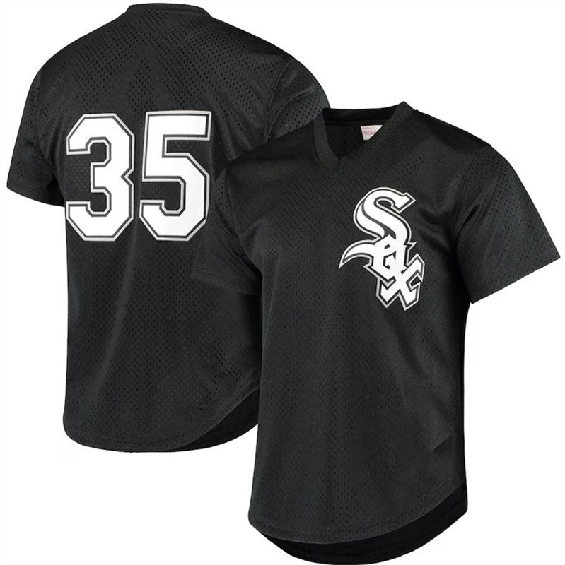 Chicago White Sox #35 Frank Thomas Black Cooperstown Mesh Batting Practice Jersey Baseball Jerseys