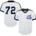 Chicago White Sox #72 Carlton Fisk White Cooperstown Mesh Batting Practice Jersey