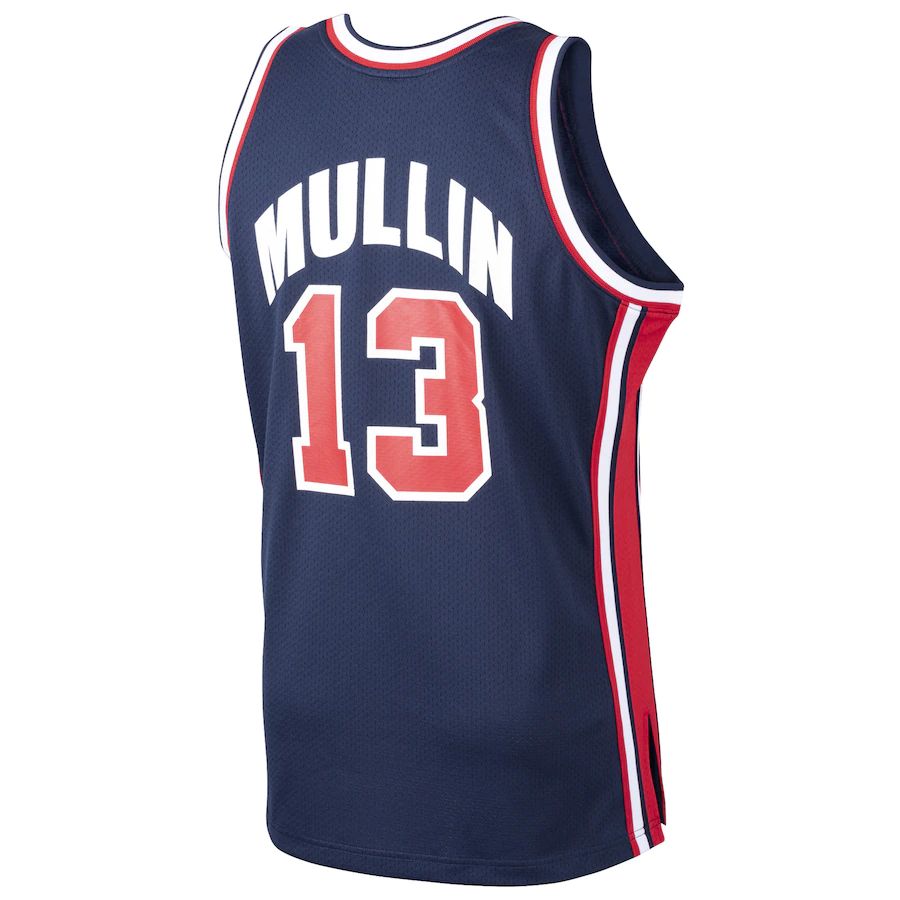 G.State Warriors #13 Chris Mullin Basketball Home 1992 Dream Team Authentic Jersey Navy Stitched American Basketball Jersey