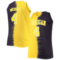M.Wolverines #4 Chris Webber Big & Tall Player Tie-Dye Jersey Navy Maize Stitched American College Jerseys
