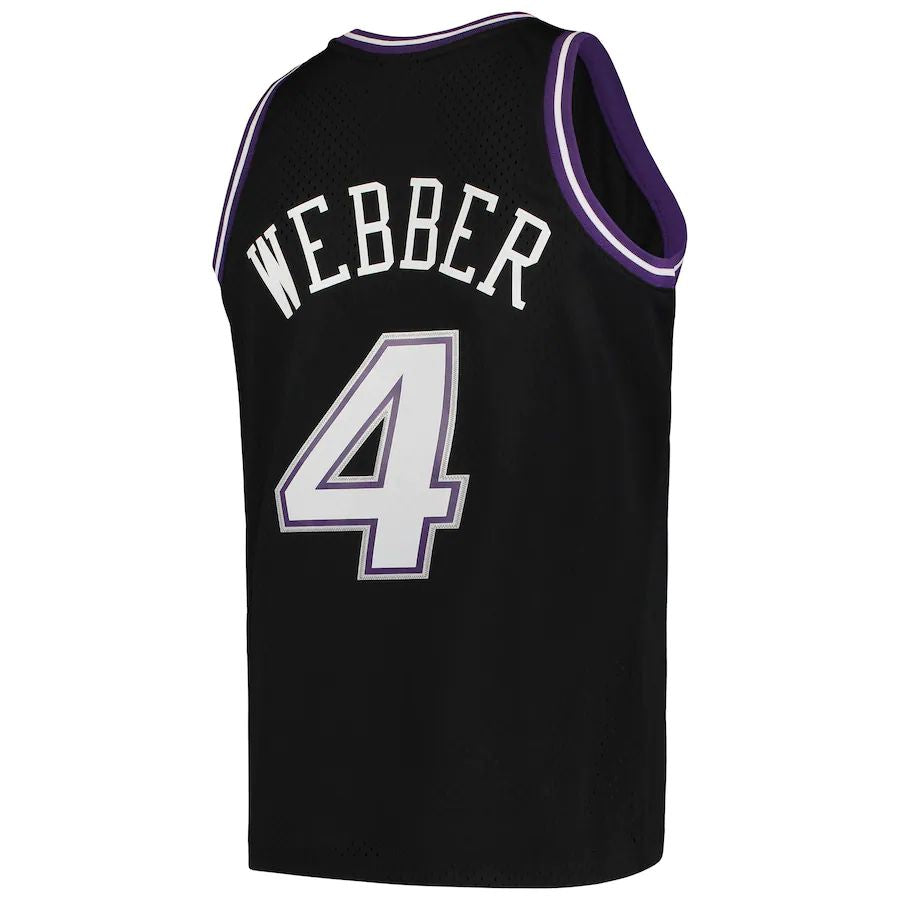 S.Kings #4 Chris Webber Big & Tall 2000-01 Hardwood Classics Swingman Jersey Black Stitched American Basketball Jersey