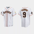 #9 Christian Vazquez Houston Astros 2023 Gold Program JerseyC White Stitches Baseball Jerseys