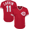 Cincinnati Reds #11 Barry Larkin Red Fashion Cooperstown Collection Mesh Batting Practice Jersey Baseball Jerseys