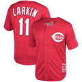 Cincinnati Reds #11 Barry Larkin Red Throwback Cooperstown Mesh Batting Practice Jersey Baseball Jerseys