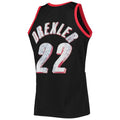 P.Trail Blazers #22 Clyde Drexler 1996-97 Hardwood Classics  75th Anniversary Diamond Swingman Jersey Icon Edition Black Stitched American Basketball Jersey