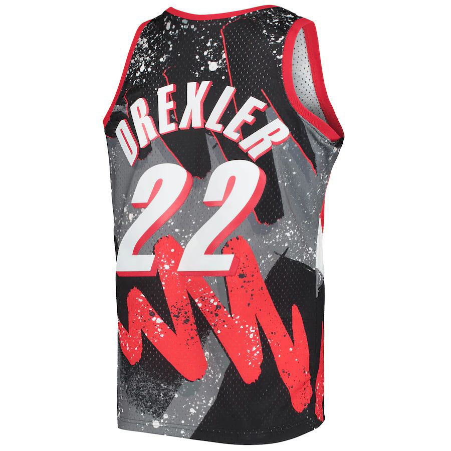 P.Trail Blazers #22 Clyde Drexler Hardwood Classics 1991-92 Hyper Hoops Swingman Jersey Black Stitched American Basketball Jersey