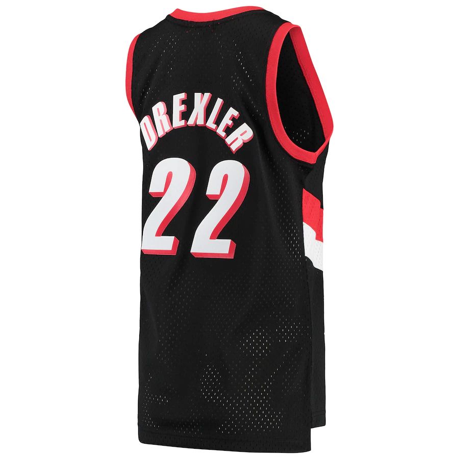 P.Trail Blazers #22 Clyde Drexler Women's 1991-92 Hardwood Classics Swingman Jersey Icon Edition Black Stitched American Basketball Jersey