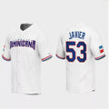#53 Cristian Javier Dominican Republic Baseball 2023 World Baseball Classic Replica Jersey C White Stitches Baseball Jerseys