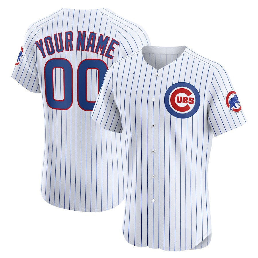 Custom Chicago Cubs Home Elite Jersey White Baseball Jerseys