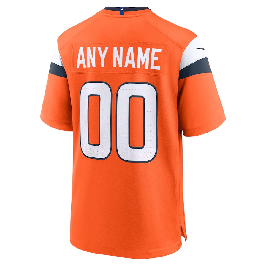 Custom D.Broncos Game Jersey - Orange American Football Jerseys