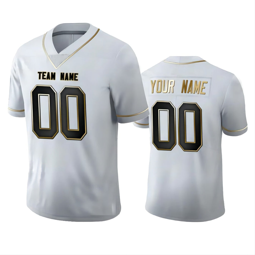 Custom W.Redskins Team Any Team and Number and Name White Golden Edition American Jerseys Stitched Jersey Football Jerseys