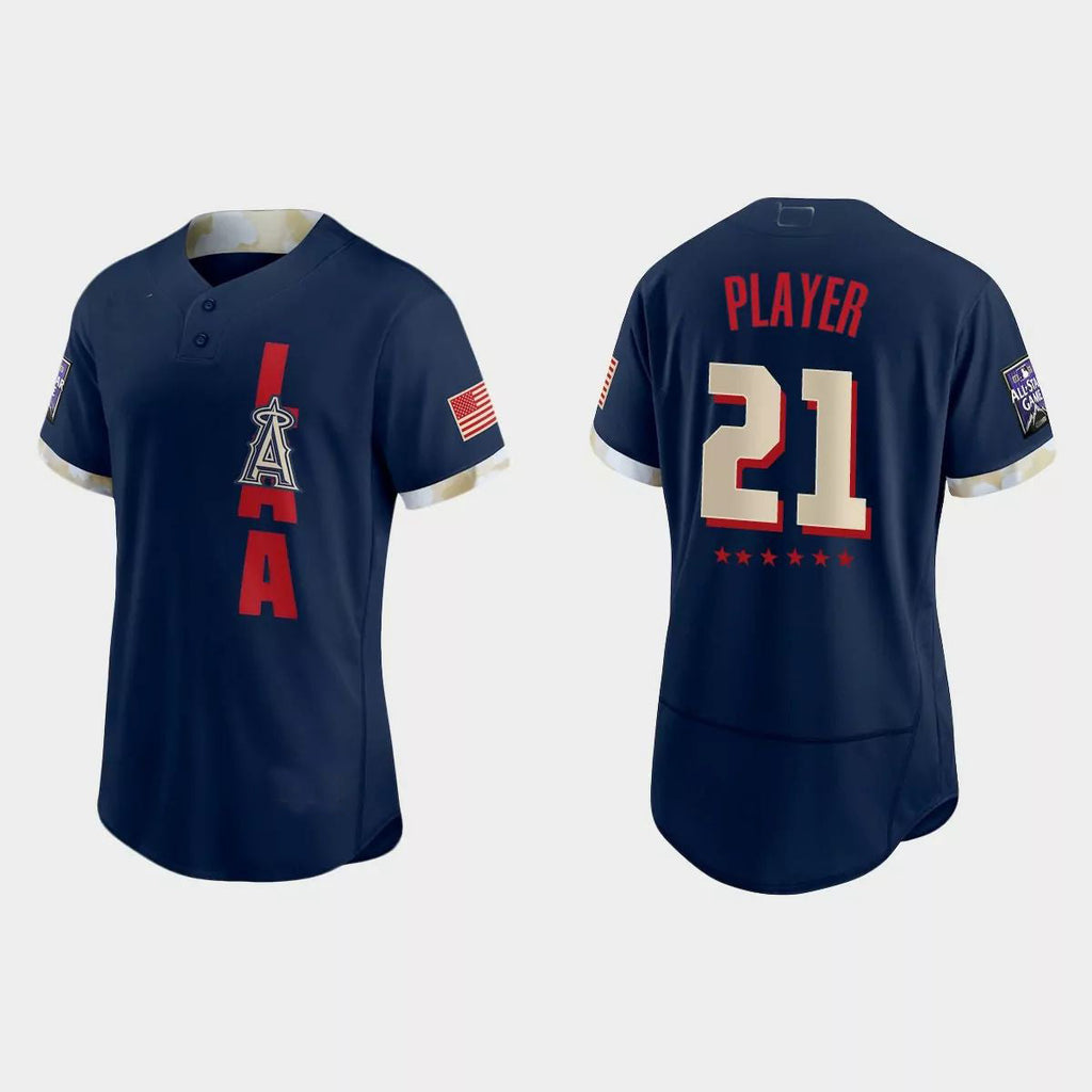 Custom Los Angeles Angels 2021 All-Star Game Authentic JerseyC Navy Stitched Baseball Jerseys