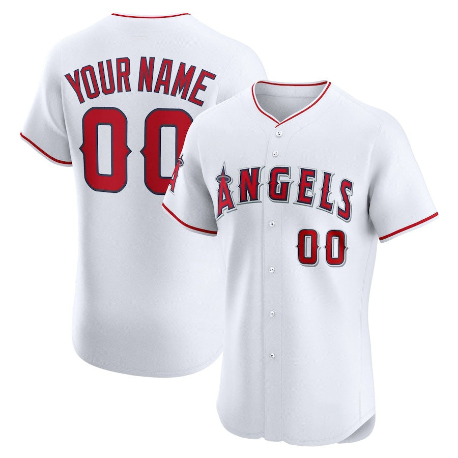 Custom Los Angeles Angels Home Elite Jersey White Stitched Baseball Jersey
