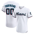 Custom Miami Marlins Home Elite Jersey White Stitched Baseball Jersey